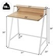 Costway 2-tier Contemporary Engineered Wood Computer Desk in Natural