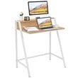 Costway 2-tier Contemporary Engineered Wood Computer Desk in Natural