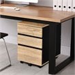 Costway 3-drawer P2 Engineered Wood Vertical Mobile Filling Cabinet in Natural