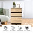 Costway 3-drawer P2 Engineered Wood Vertical Mobile Filling Cabinet in Natural