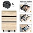 Costway 3-drawer P2 Engineered Wood Vertical Mobile Filling Cabinet in Natural