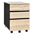 Costway 3-drawer P2 Engineered Wood Vertical Mobile Filling Cabinet in Natural