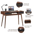 Costway Contemporary Engineered Wood Computer Desk with Drawers in Walnut