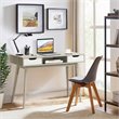 Costway Contemporary Engineered Wood Computer Desk with Drawers in Oak