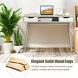 Costway Contemporary Engineered Wood Computer Desk with Drawers in Oak