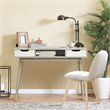 Costway Contemporary Engineered Wood Computer Desk with Drawers in Oak