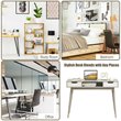 Costway Contemporary Engineered Wood Computer Desk with Drawers in Oak