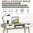 Costway Contemporary Engineered Wood Computer Desk with Drawers in Oak
