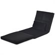 Costway Sponge and Fabric Adjustable 6-positon Floor Folding Lounger in Black
