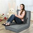 Costway Sponge and Fabric Adjustable 6-positon Floor Folding Lounger in Gray