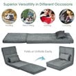 Costway Sponge and Fabric Adjustable 6-positon Floor Folding Lounger in Gray