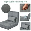Costway Sponge and Fabric Adjustable 6-positon Floor Folding Lounger in Gray