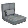 Costway Sponge and Fabric Adjustable 6-positon Floor Folding Lounger in Gray