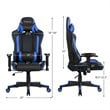 Costway Faux Leather Massage Gaming Chair with Lumbar Support & Headrest in Blue