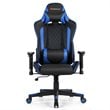 Costway Faux Leather Massage Gaming Chair with Lumbar Support & Headrest in Blue