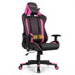 Costway Faux Leather Massage Gaming Chair with Lumbar Support & Headrest in Pink