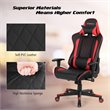 Costway Faux Leather Massage Gaming Chair with Lumbar Support & Headrest in Red