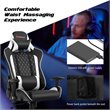 Costway Faux Leather Massage Gaming Chair w/ Lumbar Support & Headrest in White