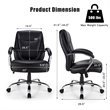 Costway PU and PVC Big & Tall Adjustable High Back 500 LBS Office Chair in Black