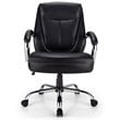 Costway PU and PVC Big & Tall Adjustable High Back 500 LBS Office Chair in Black