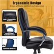 Costway PU and PVC Big & Tall Adjustable High Back 500 LBS Office Chair in Black