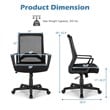 Costway Sponge Adjustable Height Home Office Chair with Lumbar Support in Black