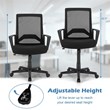 Costway Sponge Adjustable Height Home Office Chair with Lumbar Support in Black