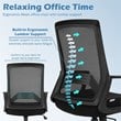 Costway Sponge Adjustable Height Home Office Chair with Lumbar Support in Black