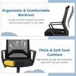Costway Sponge Adjustable Height Home Office Chair with Lumbar Support in Black