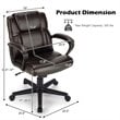 Costway Faux Leather Adjustable Executive Office Chair with Armrest in Brown
