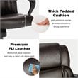Costway Faux Leather Adjustable Executive Office Chair with Armrest in Brown