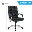 Costway Faux Leather High Back Adjustable Executive Computer Desk Chair in Black