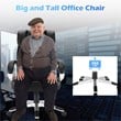 Costway Faux Leather High Back Adjustable Executive Computer Desk Chair in Black