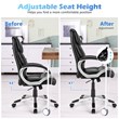 Costway Faux Leather High Back Adjustable Executive Computer Desk Chair in Black
