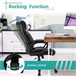 Costway PU and PVC Adjustable High Back 400 lbs Office Chair in Black
