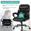 Costway PU and PVC Adjustable High Back 400 lbs Office Chair in Black