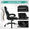Costway PU and PVC Adjustable High Back 400 lbs Office Chair in Black