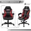 Costway PVC and Sponge High Back Adjustable Swivel Gaming Chair in Red