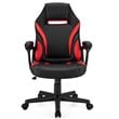 Costway PVC and Sponge High Back Adjustable Swivel Gaming Chair in Red