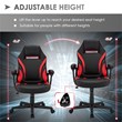 Costway PVC and Sponge High Back Adjustable Swivel Gaming Chair in Red