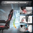 Costway PVC and Sponge High Back Adjustable Swivel Gaming Chair in Red