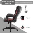 Costway PVC and Sponge High Back Adjustable Swivel Gaming Chair in Red