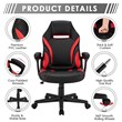 Costway PVC and Sponge High Back Adjustable Swivel Gaming Chair in Red