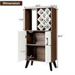 Costway Wooden Bar Cabinet Buffet Sideboard Storage Cupboard in Walnut/White