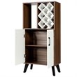 Costway Wooden Bar Cabinet Buffet Sideboard Storage Cupboard in Walnut/White