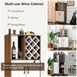 Costway Wooden Bar Cabinet Buffet Sideboard Storage Cupboard in Walnut/White