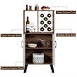 Costway Wooden Bar Cabinet Buffet Sideboard Storage Cupboard in Walnut/White