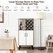 Costway Wooden Bar Cabinet Buffet Sideboard Storage Cupboard in Walnut/White