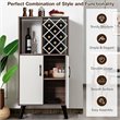 Costway Wooden Bar Cabinet Buffet Sideboard Storage Cupboard in Walnut/White