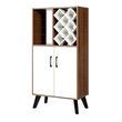 Costway Wooden Bar Cabinet Buffet Sideboard Storage Cupboard in Walnut/White